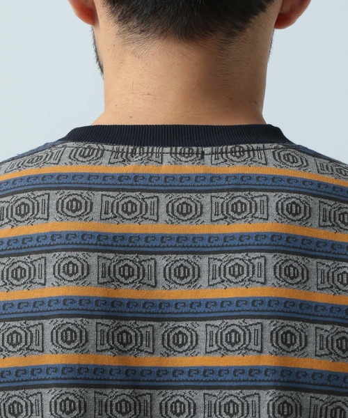 BAYFLOW（ベイフロー）の「ジャガードボーダー半袖Tシャツ（Tシャツ/カットソー・メンズ・ブルー/ブラック・MEDIUM/LARGE）」の10枚目の写真