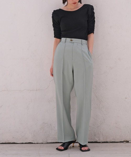 AKTE（アクテ）の「バックオープンギャザートップス（Tシャツ/カットソー・レディース・ブラック/アイボリー・FREE）」の13枚目の写真