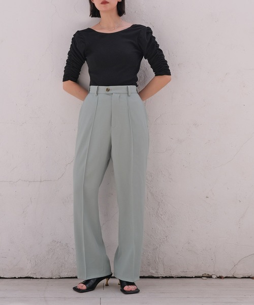 AKTE（アクテ）の「バックオープンギャザートップス（Tシャツ/カットソー・レディース・ブラック/アイボリー・FREE）」の16枚目の写真