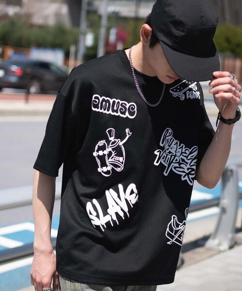 WEGO（ウィゴー）の「WEGO/アクセ付きラフガキグラフィックT（Tシャツ/カットソー・メンズ・ブラック/ホワイト・MEDIUM/LARGE）」の13枚目の写真