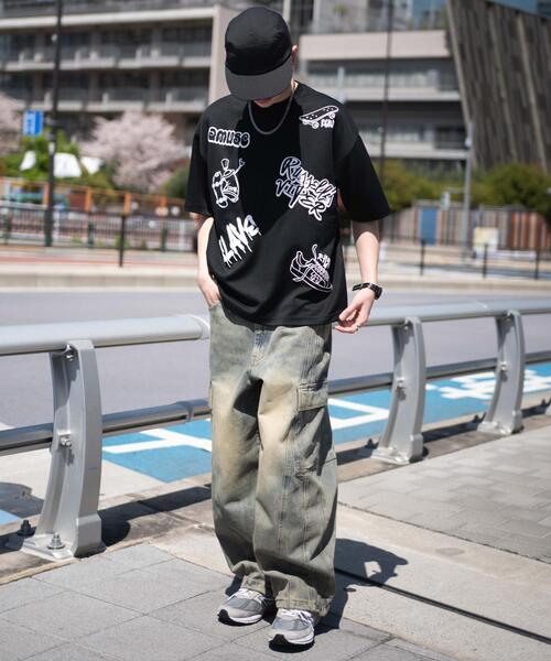 WEGO（ウィゴー）の「WEGO/アクセ付きラフガキグラフィックT（Tシャツ/カットソー・メンズ・ブラック/ホワイト・MEDIUM/LARGE）」の14枚目の写真