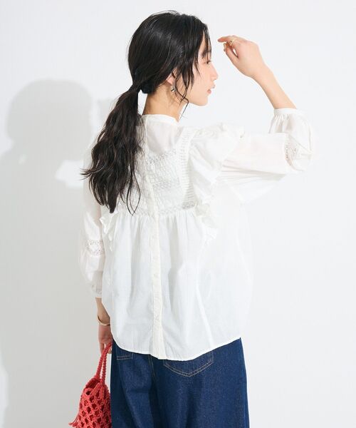 【美品✨定価2.5万】カーサフライン フリルプリーツピンタックブラウス ブラック WEB限定】ピンタックフリルブラウス