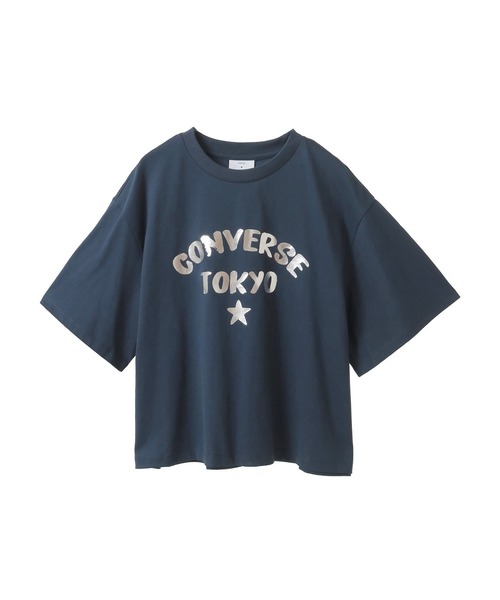 CONVERSE TOKYO(コンバーストウキョウ)の「FOIL PRINT LOGO TEE(Tシャツ/カットソー・レディース・ブラック/杢グレー/ホワイト/ネイビー/ブルー/ピンク/ミント・FREE)」の10枚目の写真