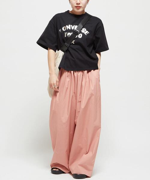 CONVERSE TOKYO(コンバーストウキョウ)の「FOIL PRINT LOGO TEE(Tシャツ/カットソー・レディース・ブラック/杢グレー/ホワイト/ネイビー/ブルー/ピンク/ミント・FREE)」の11枚目の写真
