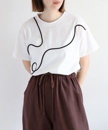 cepo | コード刺繍 ニュアンス柄ショートスリーブTee(Tシャツ/カットソー)