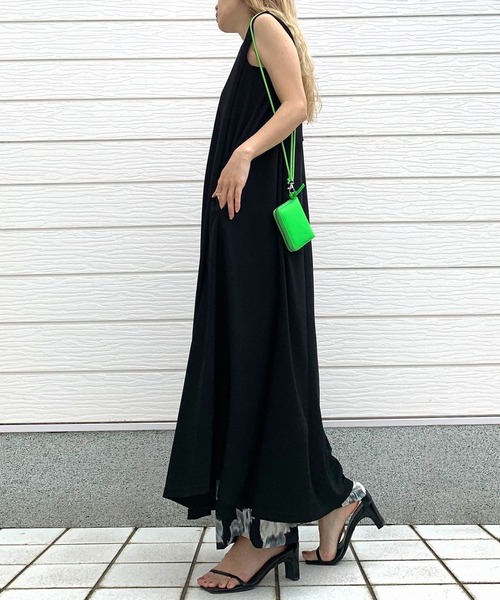 新品qshopキュー　接触冷感ノースリーブ　マキシワンピース　フレアワンピース Q（キュー）の「接触冷感ノースリマキシワンピース（ワンピース