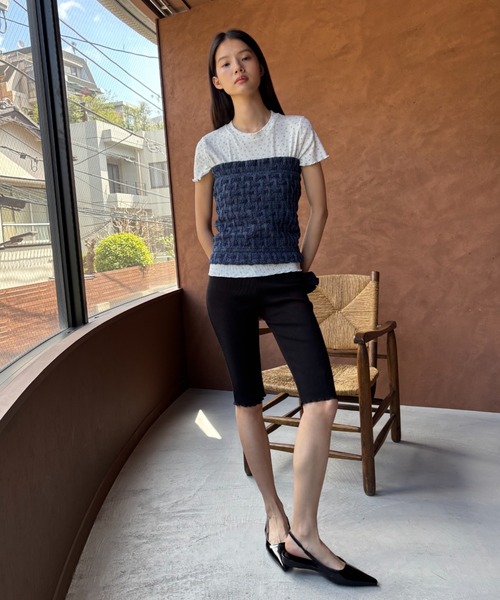 FUULLY STUDIO（フーリィーステューディオ）の「デニムシャーリングビスチェ（チューブトップ・レディース・ネイビー・FREE）」の15枚目の写真