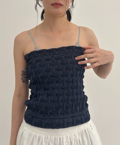 FUULLY STUDIO（フーリィーステューディオ）の「デニムシャーリングビスチェ（チューブトップ・レディース・ネイビー・FREE）」の19枚目の写真