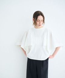N.O.R.C（ノーク）の「タイプライターハンカチスリーブトップス【クールスムース】（Tシャツ/カットソー）」