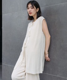 ブージュルード Bou Jeloud タイ付前後差チュニック （WHITE） ブージュルード Bou Jeloud タイ付前後差チュニック （WHITE