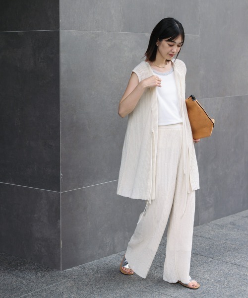 Bou Jeloud（ブージュルード）の「前後2WAYウェービーメッシュニットチュニック（チュニック・レディース・モカ/ブラック/オフホワイト・FREE）」の8枚目の写真