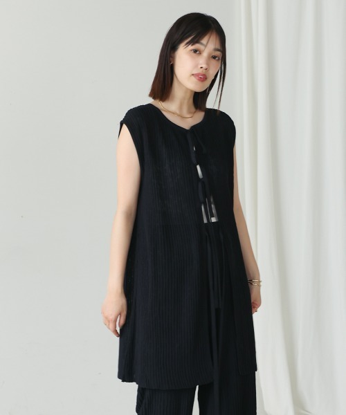 Bou Jeloud（ブージュルード）の「前後2WAYウェービーメッシュニットチュニック（チュニック・レディース・モカ/ブラック/オフホワイト・FREE）」の22枚目の写真