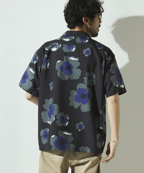 Firsthand(ファーストハンド)の「Firsthand/ファーストハンド パターン オープンカラーショートスリーブシャツ / 総柄デザイン開襟シャツ / リラックスシルエット(シャツ/ブラウス・メンズ・ベージュ/ホワイト/ブラック/オフホワイト・M/L)」の5枚目の写真