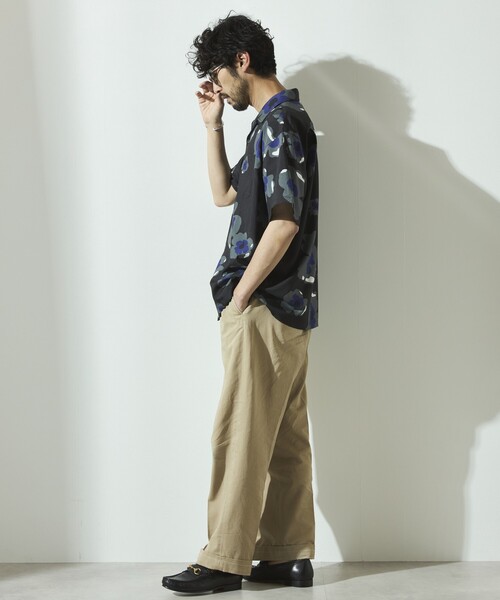 Firsthand(ファーストハンド)の「Firsthand/ファーストハンド パターン オープンカラーショートスリーブシャツ / 総柄デザイン開襟シャツ / リラックスシルエット(シャツ/ブラウス・メンズ・ベージュ/ホワイト/ブラック/オフホワイト・M/L)」の12枚目の写真