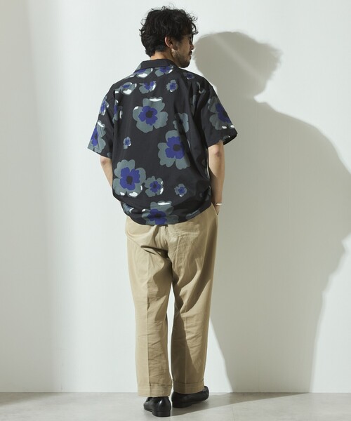 Firsthand(ファーストハンド)の「Firsthand/ファーストハンド パターン オープンカラーショートスリーブシャツ / 総柄デザイン開襟シャツ / リラックスシルエット(シャツ/ブラウス・メンズ・ベージュ/ホワイト/ブラック/オフホワイト・M/L)」の14枚目の写真