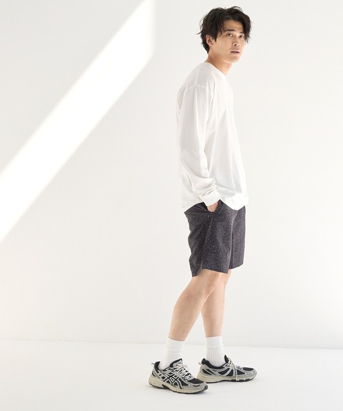 ライトCanvasギャザーショートパンツ　レオパード ライトCanvasギャザーパンツ