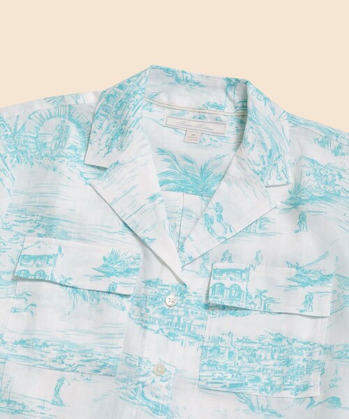 BROOKS BROTHERS（ブルックスブラザーズ）の「リネン　トワルドジュイ　ショートスリーブシャツ（シャツ/ブラウス・レディース・アクア・LARGE/MEDIUM/SMALL/X-SMALL）」の2枚目の写真