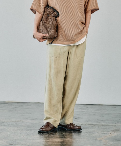 セール】[セットアップ可]クールタッチリネンベイカーパンツ【接触冷感