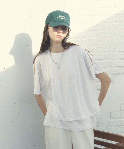 Muel Chic(ミュエルシック)の「fluffy CS フラフィーカットソー(Tシャツ/カットソー・レディース・ライトピンク/ブラック/ホワイト/ライトブルー・FREE)」の2枚目の写真
