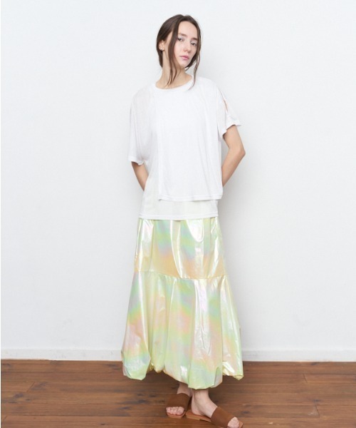Muel Chic(ミュエルシック)の「fluffy CS フラフィーカットソー(Tシャツ/カットソー・レディース・ライトピンク/ブラック/ホワイト/ライトブルー・FREE)」の5枚目の写真