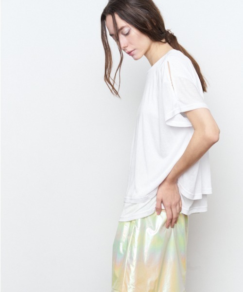 Muel Chic(ミュエルシック)の「fluffy CS フラフィーカットソー(Tシャツ/カットソー・レディース・ライトピンク/ブラック/ホワイト/ライトブルー・FREE)」の18枚目の写真