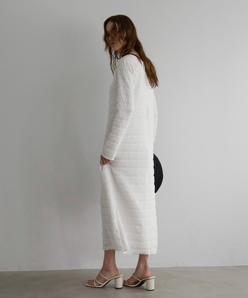 MIELI INVARIANT（ミエリインヴァリアント）の「Jacquard Wrinkle Dress（ワンピース・レディース・ブラック/ホワイト・FREE）」の5枚目の写真