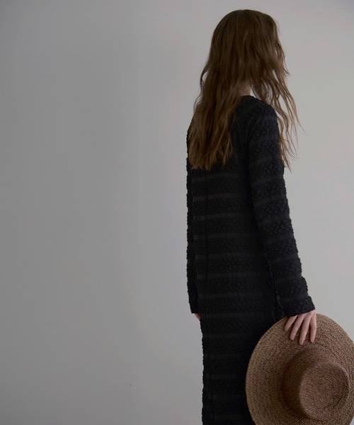 MIELI INVARIANT（ミエリインヴァリアント）の「Jacquard Wrinkle Dress（ワンピース・レディース・ブラック/ホワイト・FREE）」の20枚目の写真