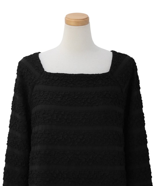 MIELI INVARIANT（ミエリインヴァリアント）の「Jacquard Wrinkle Dress（ワンピース・レディース・ブラック/ホワイト・FREE）」の14枚目の写真