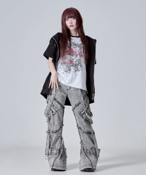 レフレム REFLEM 猫耳パンクノースリーブZIPパーカー REFLEM/レフレム』猫耳パンクノースリーブZIPパーカー（パーカー