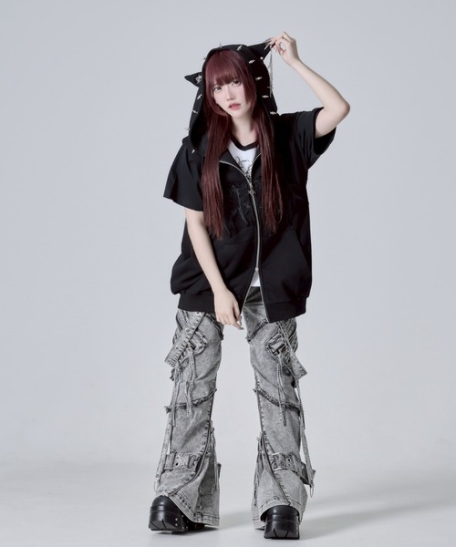 REFLEM レフレム 猫耳 ZIP パーカー 地雷系 サブカル系 REFLEM（レフレム）の「『REFLEM/レフレム』猫耳ZIPパーカー