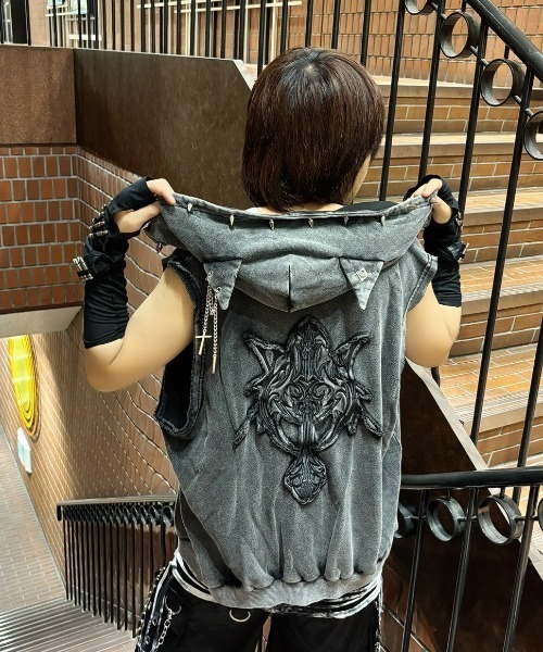 【完売商品】REFLEM/レフレム/猫耳ノースリーブZIP パーカー REFLEM/レフレム』猫耳パンクノースリーブZIPパーカー（パーカー