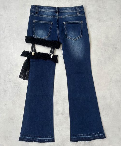 門りょうさん着用♡【CHANEL】ベルト付き デニムパンツ どんなトップスにも合う♡】CHANEL デニム ドット パンツ