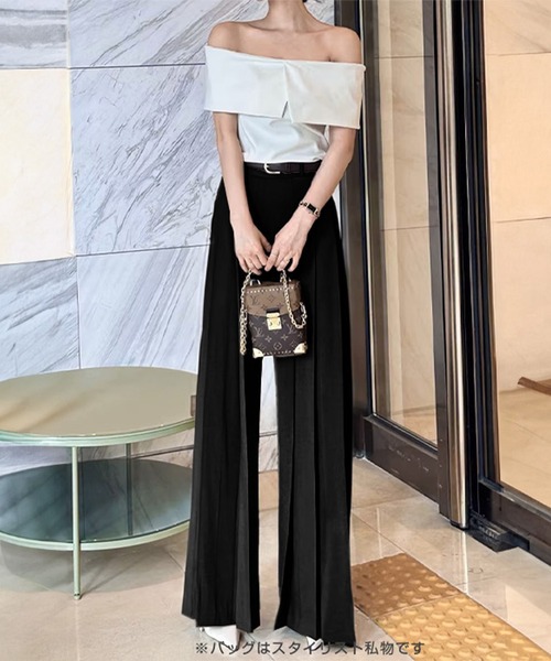 ★送料無料★✨BALENCIAGA　ハイウエスト ワイド パンツ　脚長 美脚 セール】レディース 脚をキレイ魅せ。ハイウエストヨガワイド