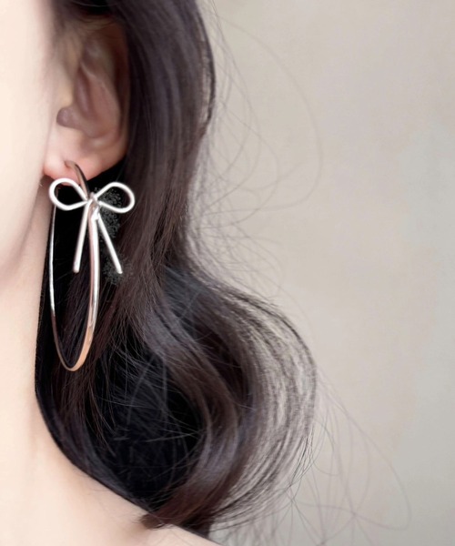 【Isabel Marant】タラシ ビーズ フープ ピアス セール】リボンフープピアス（ピアス（両耳用））｜pumpkin port