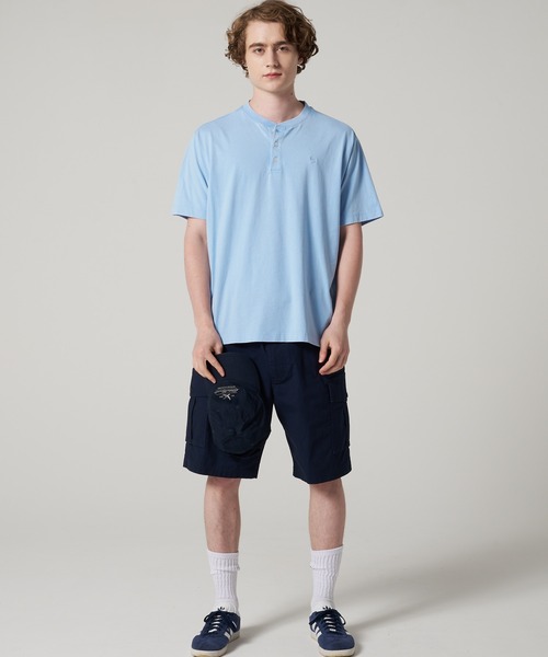 Eddie Bauer（エディーバウアー）の「ピグメント ヘンリーネック Tシャツ（Tシャツ/カットソー・メンズ・サックスブルー/チャコールグレー/ミント・S/M/L/XL/XXL）」の9枚目の写真