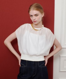 【新品未使用】ルルウィルビー　パフスリーブ トップス　Tシャツ LOULOU WILLOUGHBY｜ルルウィルビーのTシャツ/カットソー通販
