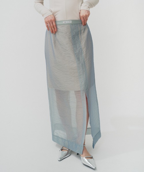 THINGS THAT MATTER（シングス ザット マター）の「ORGANDY SHEER SKIRT / オーガンジーシアースカート（スカート・レディース・ミント/イエロー/ブラック・1/2）」の3枚目の写真