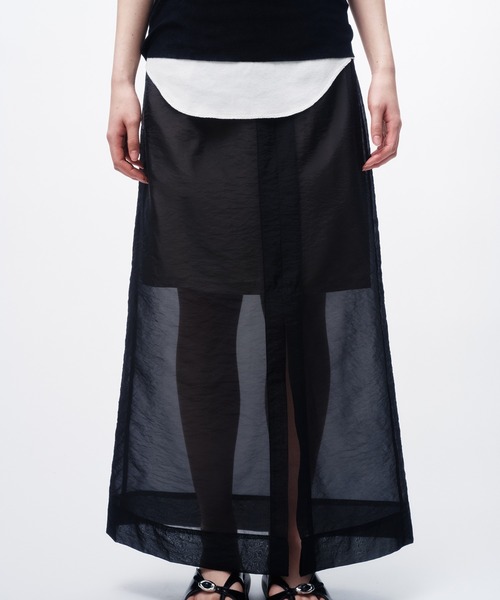 THINGS THAT MATTER（シングス ザット マター）の「ORGANDY SHEER SKIRT / オーガンジーシアースカート（スカート・レディース・ミント/イエロー/ブラック・1/2）」の8枚目の写真