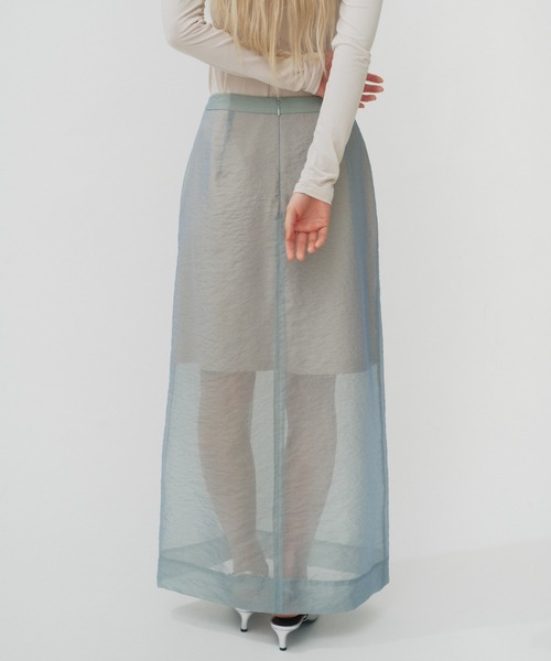 THINGS THAT MATTER（シングス ザット マター）の「ORGANDY SHEER SKIRT / オーガンジーシアースカート（スカート・レディース・ミント/イエロー/ブラック・1/2）」の21枚目の写真