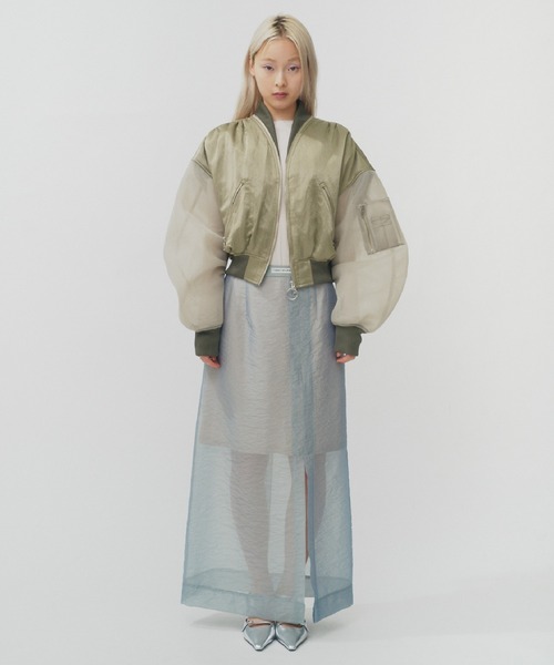 THINGS THAT MATTER(シングス ザット マター)の「ORGANDY SHEER SKIRT / オーガンジーシアースカート(スカート・レディース・ミント/イエロー/ブラック・1/2)」の22枚目の写真