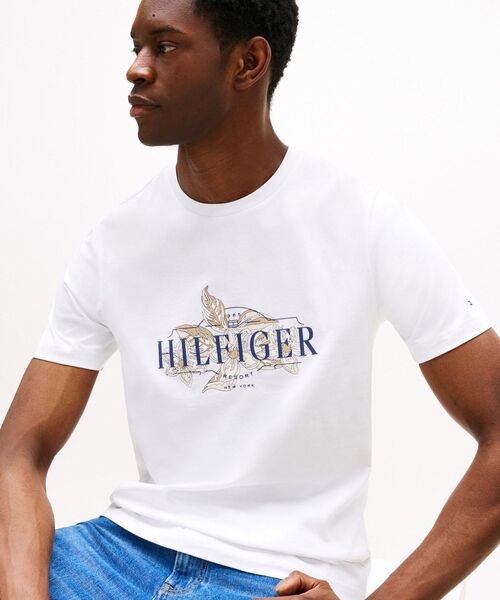 TOMMY HILFIGER(トミーヒルフィガー)の「トロピカルフローラルヒルフィガーTシャツ(Tシャツ/カットソー・メンズ・ホワイト/カーキ・SMALL/LARGE/MEDIUM/X-LARGE)」の7枚目の写真