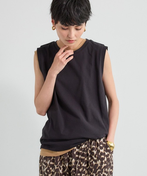 BARNYARDSTORM（バンヤードストーム）の「BARNYARDSTORM / ドライタッチノースリプルオーバー / マシンウォッシャブル（Tシャツ/カットソー・レディース・ブラック/ホワイト/ベージュ・FREE）」の12枚目の写真