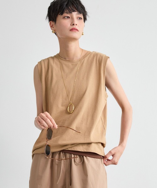 BARNYARDSTORM（バンヤードストーム）の「BARNYARDSTORM / ドライタッチノースリプルオーバー / マシンウォッシャブル（Tシャツ/カットソー・レディース・ブラック/ホワイト/ベージュ・FREE）」の17枚目の写真