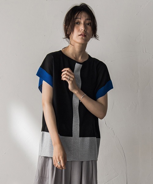 MAYSON GREY(メイソングレイ)の「配色センターラインニットプルオーバー≪手洗い可能≫(ニット/セーター・レディース・レッド系その他/ブルー系その他/ホワイト系その他/ベージュ系その他・M)」の21枚目の写真