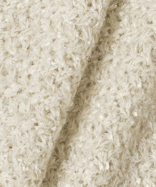 スパンコールボアニット×ボッブル編ニットジャケット スパンコールボアニット×ボッブル編ニットジャケット