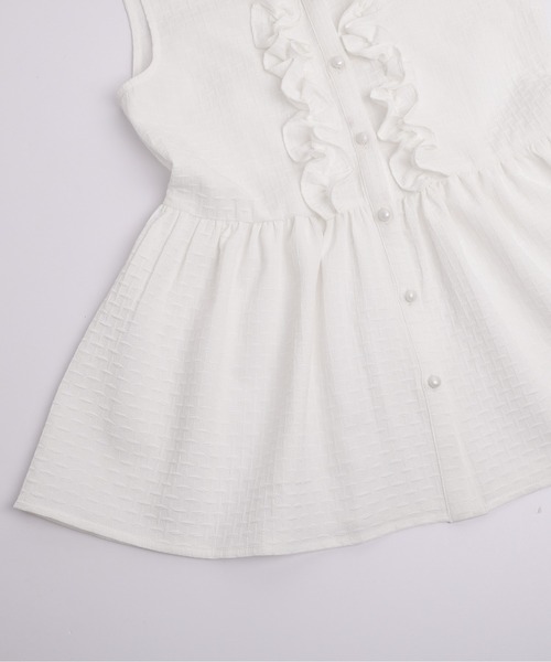 AMELY(エミリー)の「ペプラムノースリーブブラウス(シャツ/ブラウス・レディース・ホワイト/ブラック・フリー)」の10枚目の写真