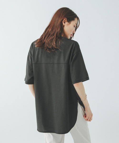 GLOBAL WORK（グローバルワーク）の「フローズンTラウンドチュニック/498386（Tシャツ/カットソー・レディース・ブラック/グリーン/ピンク/ベージュ/オフホワイト・LARGE/MEDIUM）」の7枚目の写真