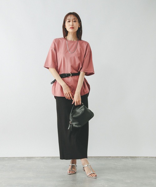 GLOBAL WORK（グローバルワーク）の「フローズンTラウンドチュニック/498386（Tシャツ/カットソー・レディース・ブラック/グリーン/ピンク/ベージュ/オフホワイト・LARGE/MEDIUM）」の18枚目の写真