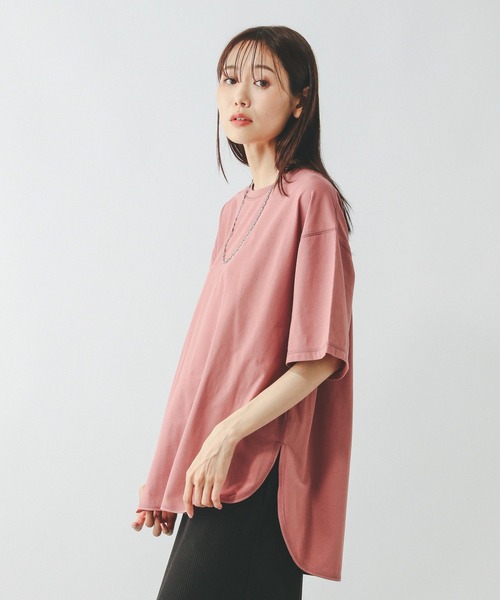 GLOBAL WORK（グローバルワーク）の「フローズンTラウンドチュニック/498386（Tシャツ/カットソー・レディース・ブラック/グリーン/ピンク/ベージュ/オフホワイト・LARGE/MEDIUM）」の19枚目の写真