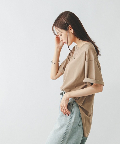 GLOBAL WORK（グローバルワーク）の「フローズンTラウンドチュニック/498386（Tシャツ/カットソー・レディース・ブラック/グリーン/ピンク/ベージュ/オフホワイト・LARGE/MEDIUM）」の11枚目の写真